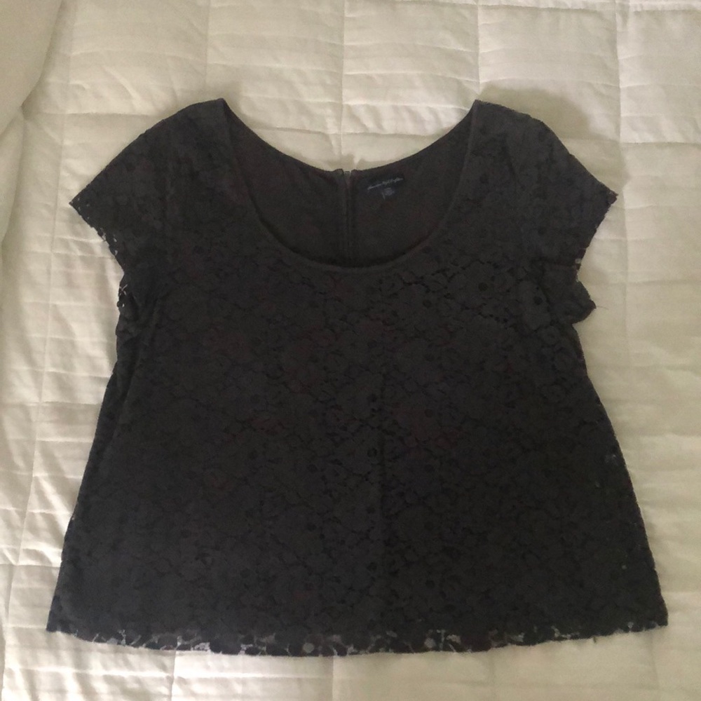 American Eagle Lace Too. Slate gray. EUC